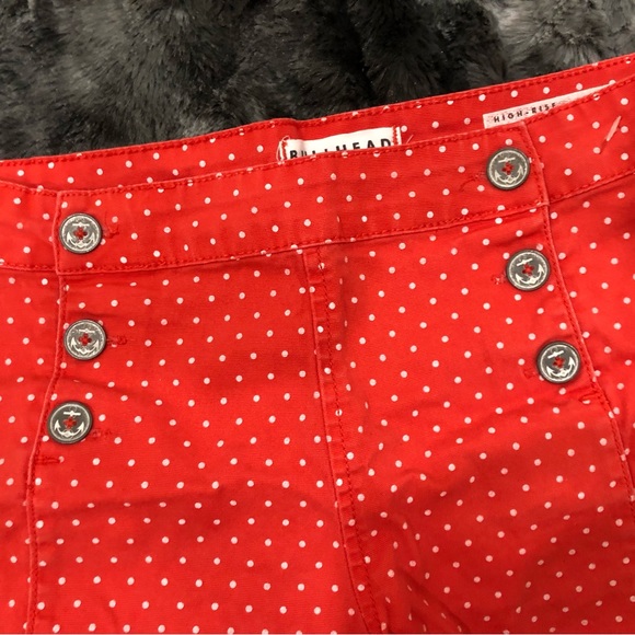 BULLHEAD RED POLKA DOT BUTTONS HIGH RISE SHORTS SZ 9 - Picture 7 of 8